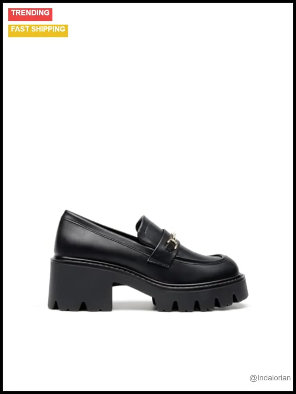 Chunky Platform Loafers for Women, Y2K Slip-On Shoes with Memory Foam Insole,